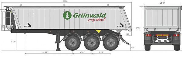 Самосвальный алюминиевый полуприцеп Grunwald Gr-TSt 27 Al V = 27 м3