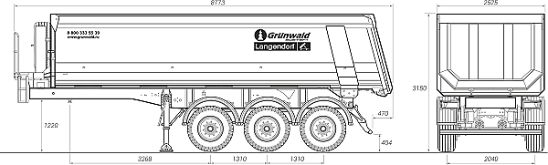 Полуприцеп самосвал Грюнвальд
