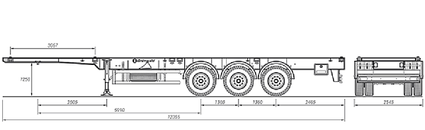 Усиленный полуприцеп контейнеровоз Grunwald Gr-VCSt Heavy Duty 1250, BPW, Kormoran