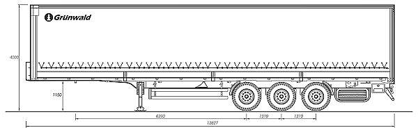 Шторно-бортовой полуприцеп Грюнвальд